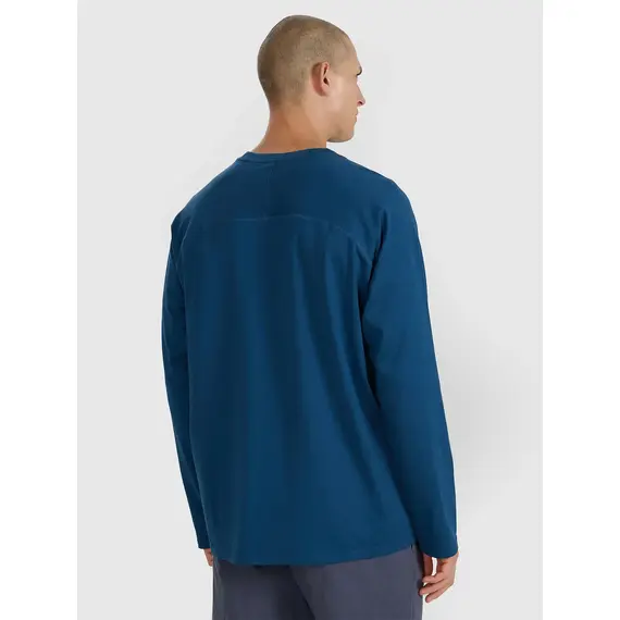 4F koszulka z długim rękawem męska longsleeve 4FWAW25TLONM474 niebieski