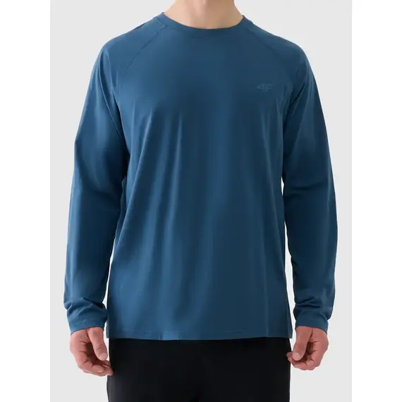 4F koszulka z długim rękawem męska longsleeve 4FWAW25TLONM474 niebieski