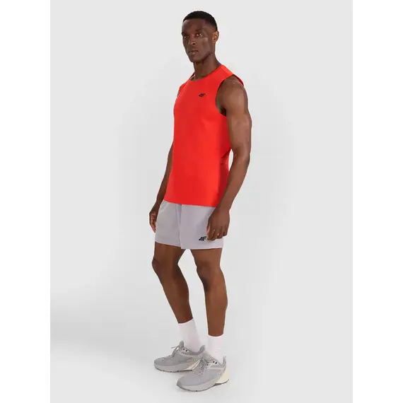 4F koszulka męska bez rękawów treningowa 4FWAW25TFSLM554 czerwony