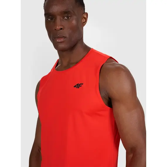 4F koszulka męska bez rękawów treningowa 4FWAW25TFSLM554 czerwony