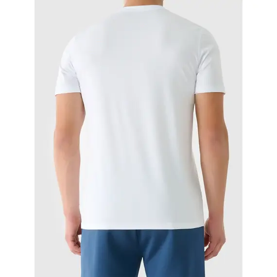 4F koszulka męska treningowa z wykończeniem szybkoschnącym 4FWMM00TFTSM1830 biały