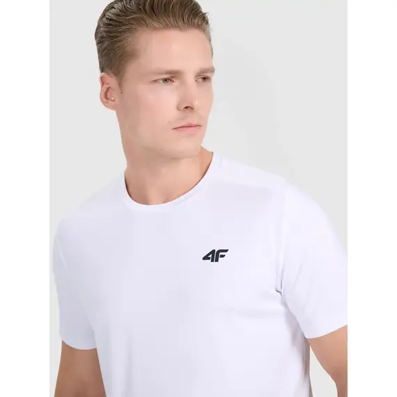 4F koszulka męska treningowa z wykończeniem szybkoschnącym 4FWMM00TFTSM1830 biały