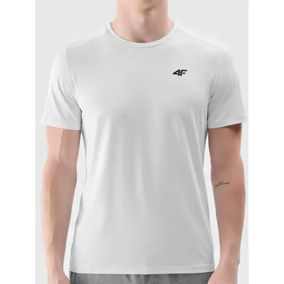 4F koszulka męska treningowa z wykończeniem szybkoschnącym 4FWMM00TFTSM1830 biały