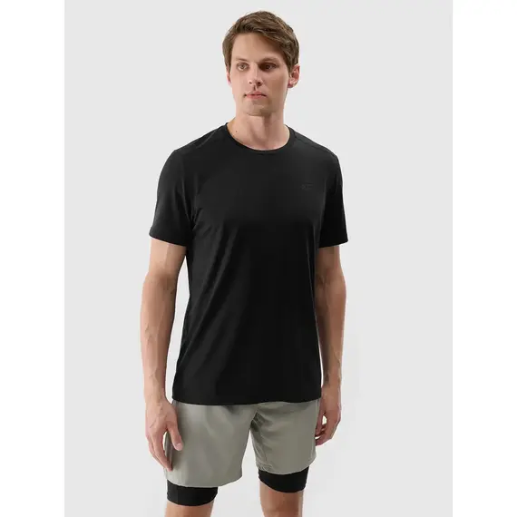 4F koszulka męska treningowa z wykończeniem szybkoschnącym 4FWMM00TFTSM1830 czarny