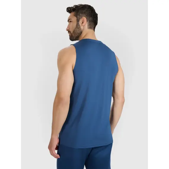 4F koszulka męska bez rękawów treningowa 4FWAW25TFSLM554 niebieski