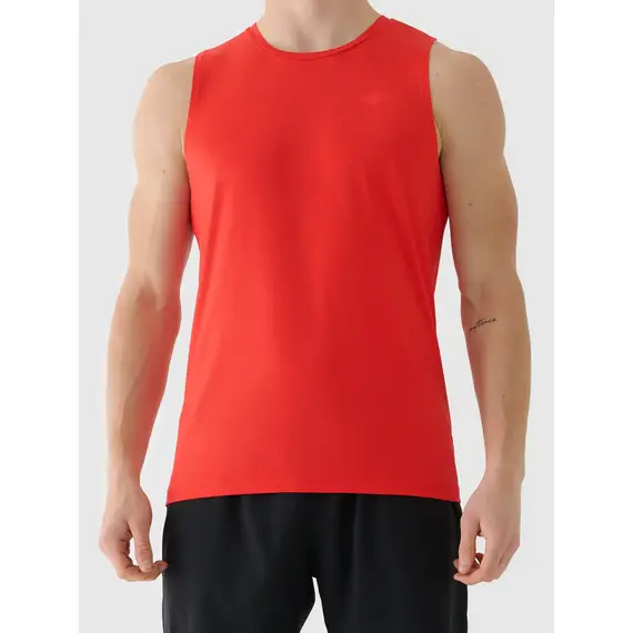 4F koszulka męska bez rękawów treningowa 4FWAW25TFSLM554 czerwony