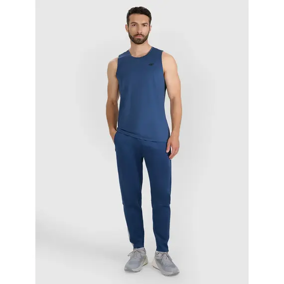 4F koszulka męska bez rękawów treningowa 4FWAW25TFSLM554 niebieski