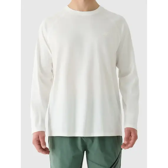 4F koszulka z długim rękawem męska longsleeve 4FWAW25TLONM474 biały