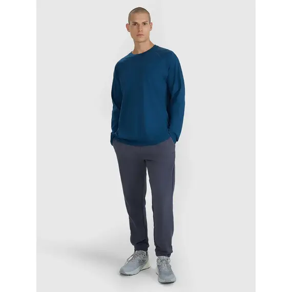 4F koszulka z długim rękawem męska longsleeve 4FWAW25TLONM474 niebieski