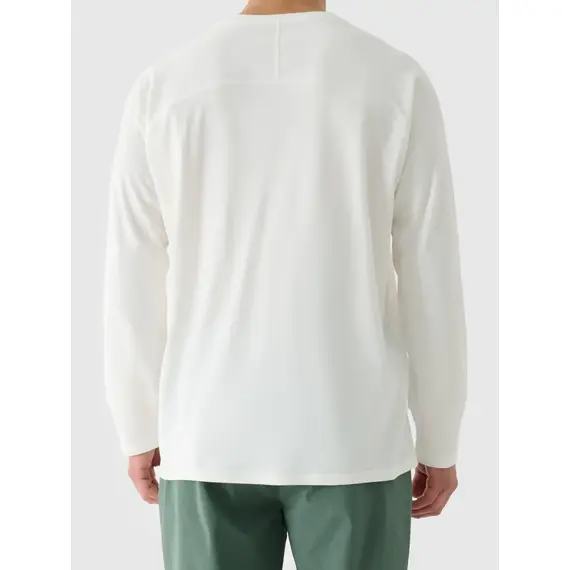 4F koszulka z długim rękawem męska longsleeve 4FWAW25TLONM474 biały