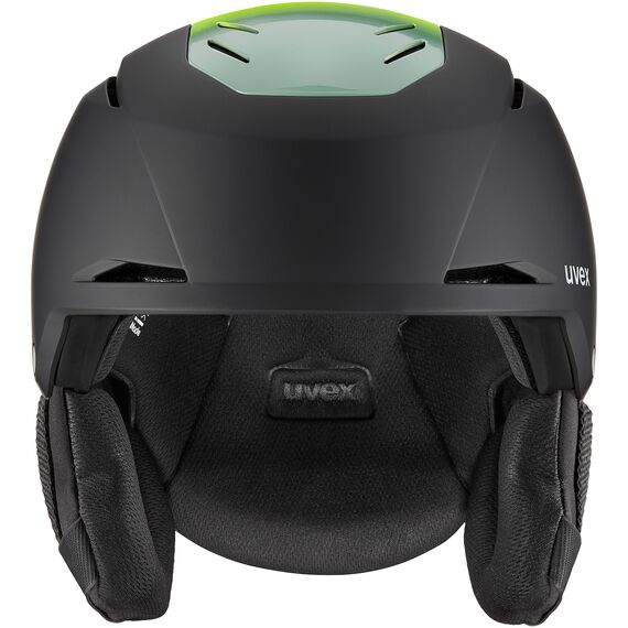 Kask narciarski UVEX Resolution czarno-zielony, Kolor: czarno-zielony, Rozmiar: 59-61, 3 zdjęcie