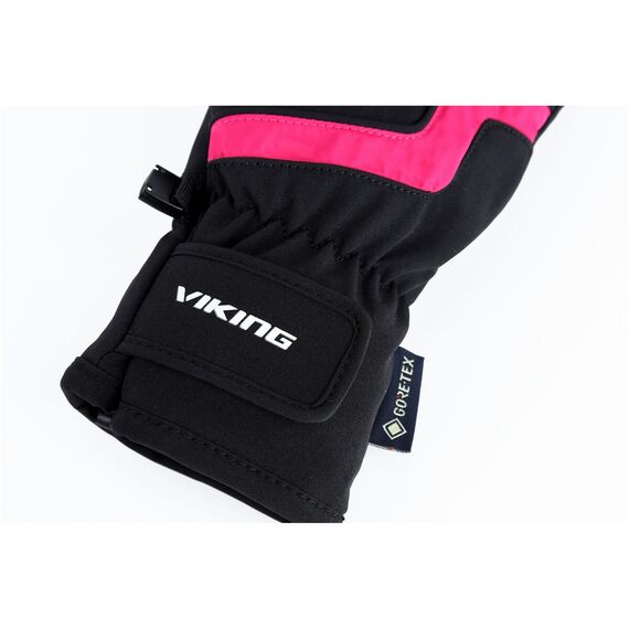 Rękawice Viking Helix GTX Ski Kids czarno-różowe, Kolor: czarno-różowe, Rozmiar: 5, 6 zdjęcie
