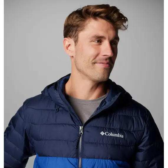 COLUMBIA kurtka zimowa męska z kapturem Powder Lite II niebieski