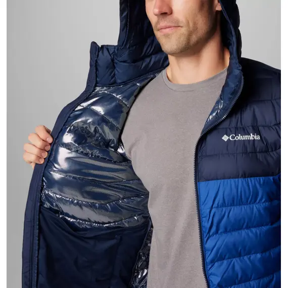 COLUMBIA kurtka zimowa męska z kapturem Powder Lite II niebieski
