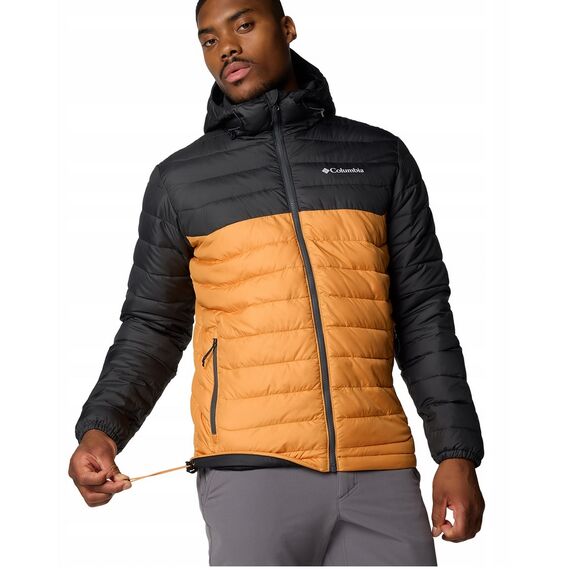 COLUMBIA kurtka zimowa męska z kapturem Powder Lite II brązowa, Kolor: brązowy, Rozmiar: M, 2 zdjęcie