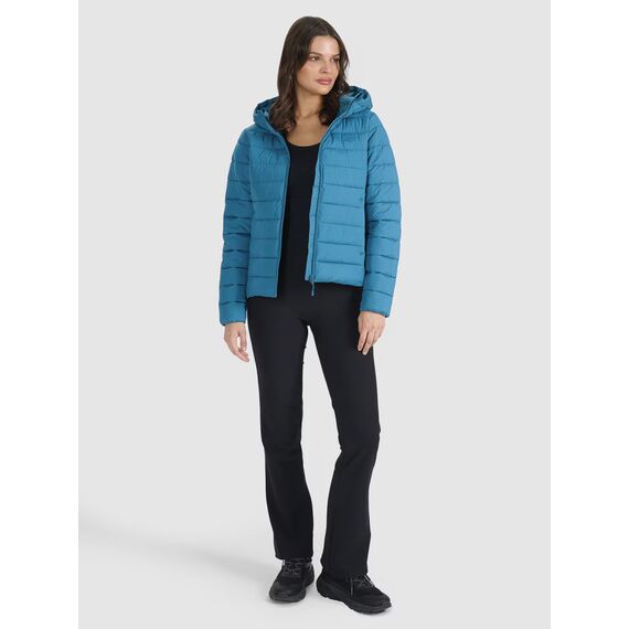 4F kurtka damska zimowa puchowa z kapturem 4FWAW25TDJAF580 zielona, Kolor: zielony, Rozmiar: S, 7 zdjęcie