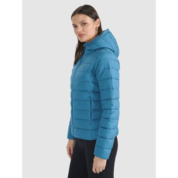 4F kurtka damska zimowa puchowa z kapturem 4FWAW25TDJAF580 zielona, Kolor: zielony, Rozmiar: M, 6 zdjęcie