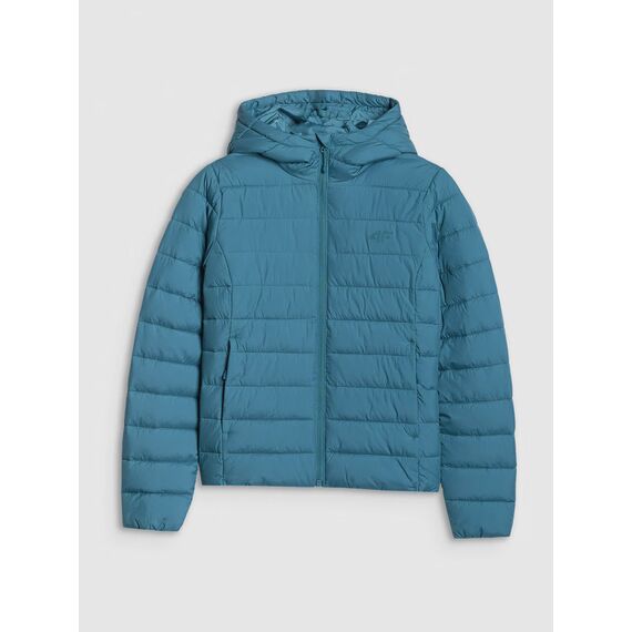 4F kurtka damska zimowa puchowa z kapturem 4FWAW25TDJAF580 zielona, Kolor: zielony, Rozmiar: L, 2 zdjęcie