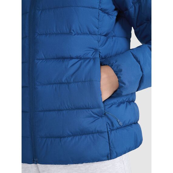 4F kurtka damska zimowa puchowaw z kapturem 4FWAW25TDJAF580 granatowa, Kolor: granatowy, Rozmiar: L, 4 zdjęcie