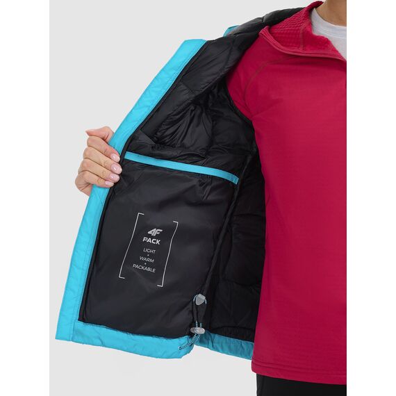 4F kurtka damska puchowa narciarska z wypełnieniem Primaloft 4FWAW25TDJAF0782 niebieska, Kolor: niebieski, Rozmiar: S, 7 zdjęcie