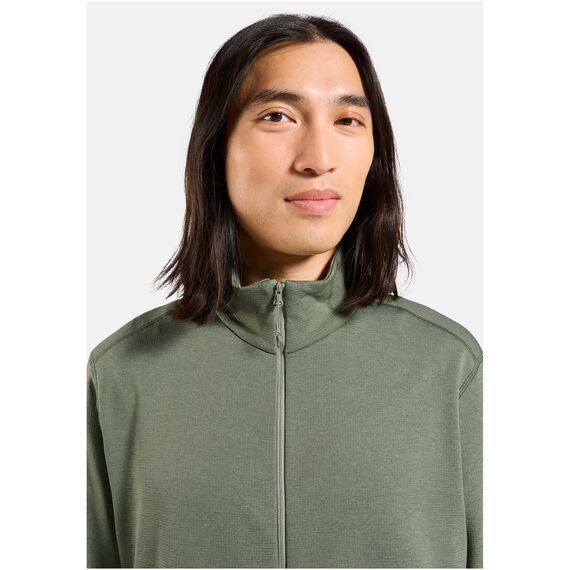 Bluza bez kaptura rozpinana Odlo Mid layer full zip GRID FLEECE szara, Kolor: szary, Rozmiar: L, 5 zdjęcie