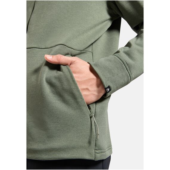 Bluza bez kaptura rozpinana Odlo Mid layer full zip GRID FLEECE szara, Kolor: szary, Rozmiar: L, 2 zdjęcie