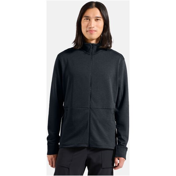 Bluza bez kaptura rozpinana Odlo Mid layer full zip GRID FLEECE czarna, Kolor: czarny, Rozmiar: L, 4 zdjęcie