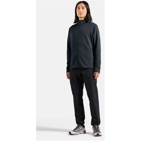 Bluza bez kaptura rozpinana Odlo Mid layer full zip GRID FLEECE czarna, Kolor: czarny, Rozmiar: L