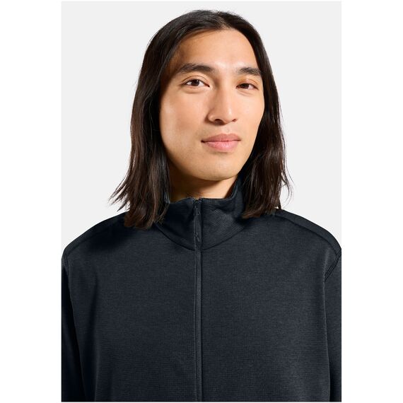 Bluza bez kaptura rozpinana Odlo Mid layer full zip GRID FLEECE czarna, Kolor: czarny, Rozmiar: L, 6 zdjęcie