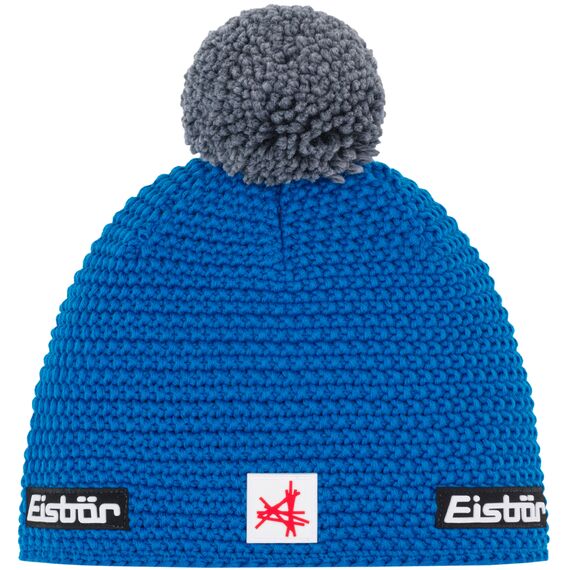Czapka Eisbar Jamie Pompon MÜ SA niebieska, Kolor: niebieski, Rozmiar: one size