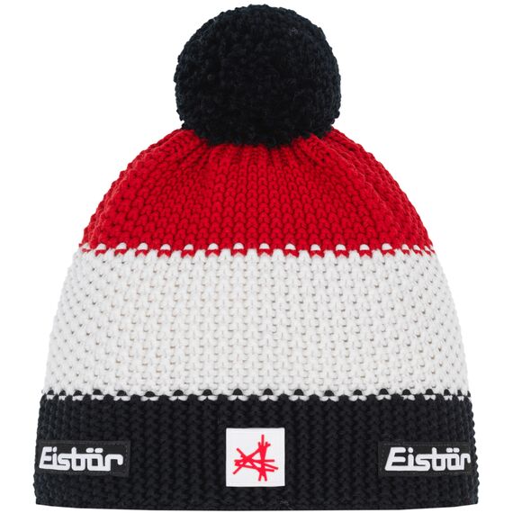 Czapka Eisbar Star Pompon MÜ SA czerwono-czarna, Kolor: czerwony, Rozmiar: one size
