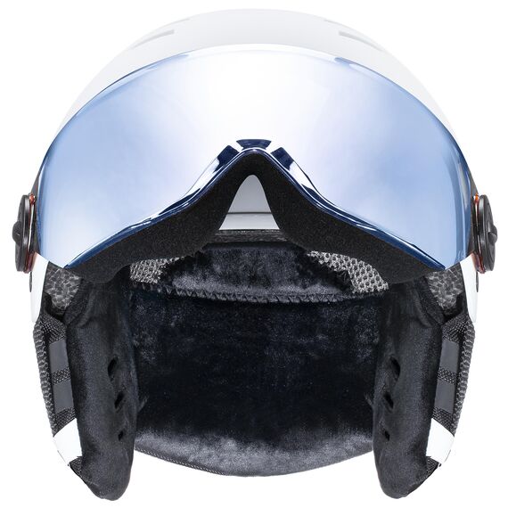 Kask narciarski dziecięcy UVEX Rocket jr. Visor biały, Kolor: biały, Rozmiar: 51-55, 3 zdjęcie