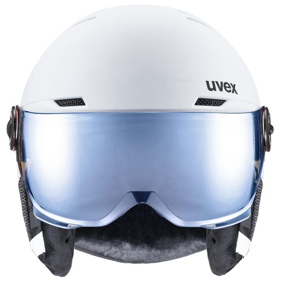 Kask narciarski dziecięcy UVEX Rocket jr. Visor biały, Kolor: biały, Rozmiar: 51-55, 2 zdjęcie