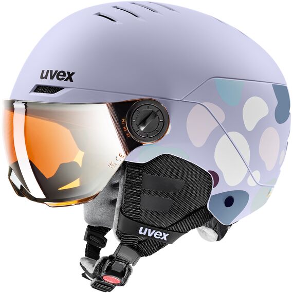 Kask narciarski dziecięcy UVEX Rocket junior Visor fioletowy, Kolor: fioletowy, Rozmiar: 54-58