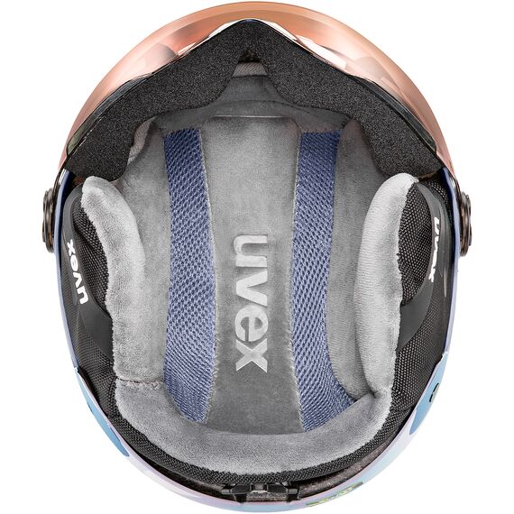Kask narciarski dziecięcy UVEX Rocket junior Visor fioletowy, Kolor: fioletowy, Rozmiar: 54-58, 2 zdjęcie