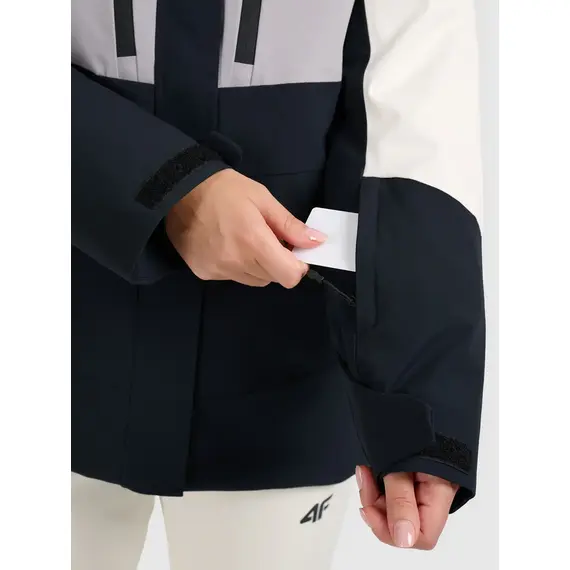 4F kurtka narciarska damska ocieplana membrana 10000 4FWAW25TTJAF0996 biała, Kolor: biały, Rozmiar: M, 9 zdjęcie