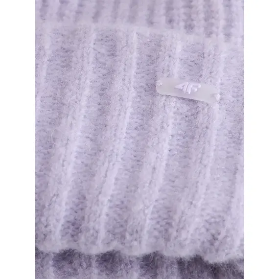 4F czapka damska zimowa beanie o prążkowanym splocie 4FWAW25ACAPF568 fioletowa, Kolor: fioletowy, Rozmiar: S, 2 zdjęcie
