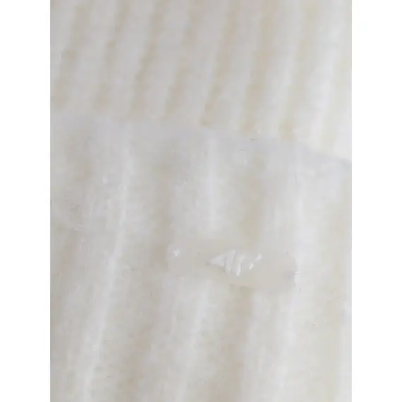 4F czapka damska zimowa beanie o prążkowanym splocie 4FWAW25ACAPF568 biała, Kolor: biały, Rozmiar: M, 2 zdjęcie