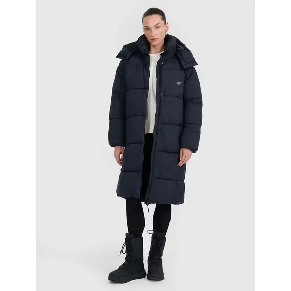 4F kurtka damska zimowa puchowa za kolana 4FWAW25TDJAF588 czarna, Kolor: czarny, Rozmiar: S, 4 zdjęcie