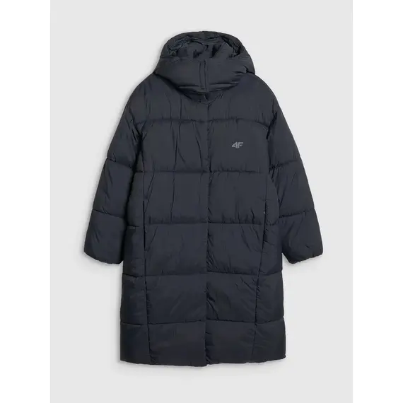 4F kurtka damska zimowa puchowa za kolana 4FWAW25TDJAF588 czarna, Kolor: czarny, Rozmiar: XL