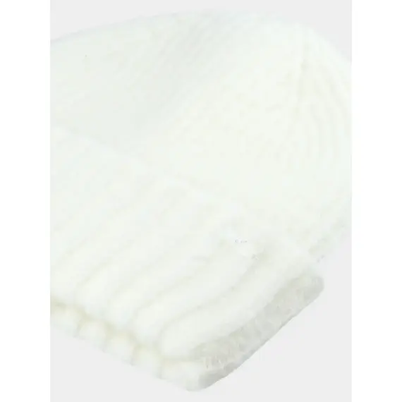 4F czapka damska zimowa beanie o prążkowanym splocie 4FWAW25ACAPF568 biała, Kolor: biały, Rozmiar: S, 3 zdjęcie