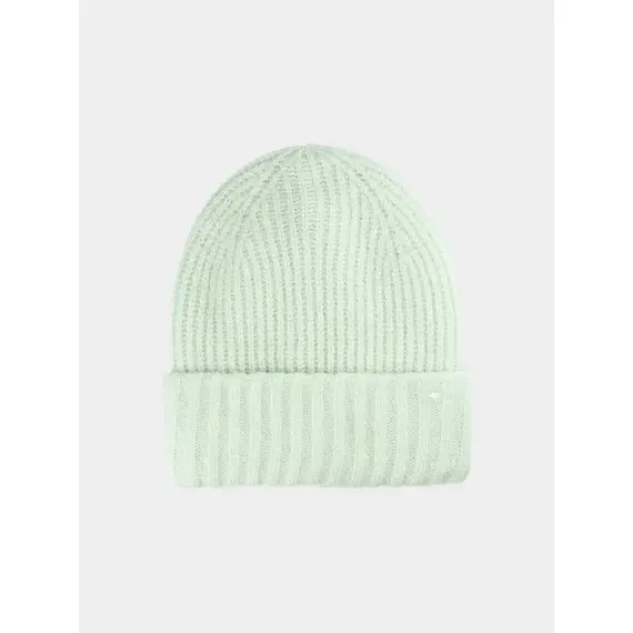 4F czapka damska zimowa beanie o prążkowanym splocie 4FWAW25ACAPF568 zielony, Kolor: zielony, Rozmiar: M