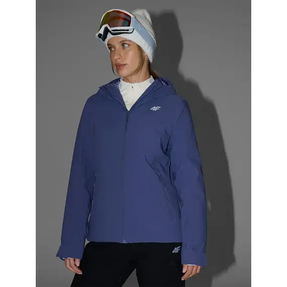 4F ocieplana kurtka narciarska damska z kieszeniami 4FWAW25TTJAF0807 niebieska, Kolor: niebieski, Rozmiar: M, 3 zdjęcie