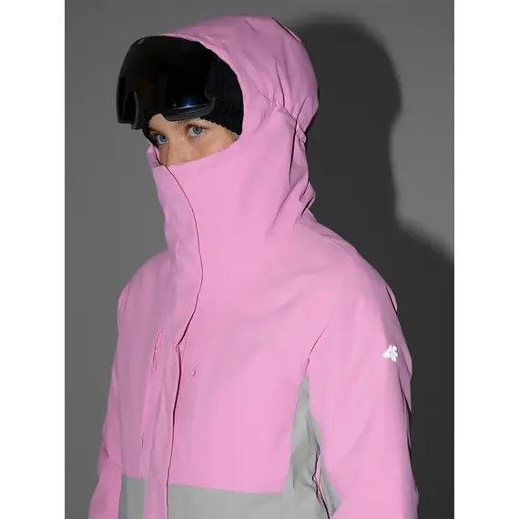 4F ocieplana kurtka narciarska damska z kieszeniami 4FWAW25TTJAF0805 różowa, Kolor: różowy, Rozmiar: M, 3 zdjęcie