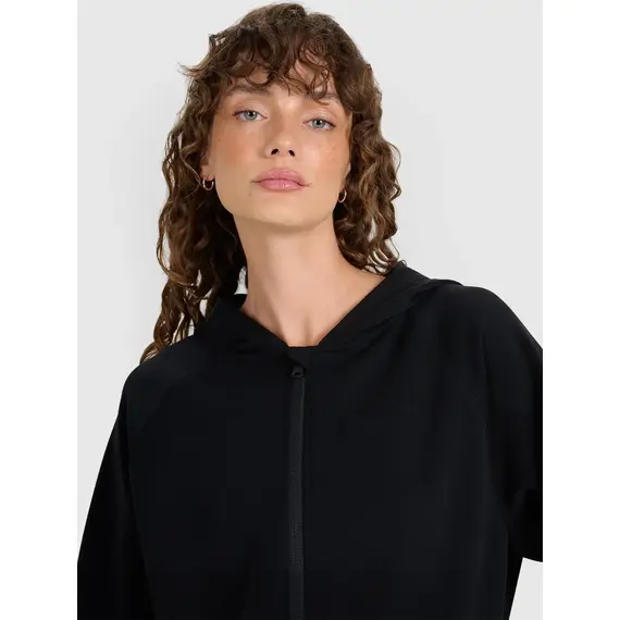 4F bluza damska na zamek z kapturem 4FWAW25TSWSF1835 czarna, Kolor: czarny, Rozmiar: XL, 3 zdjęcie