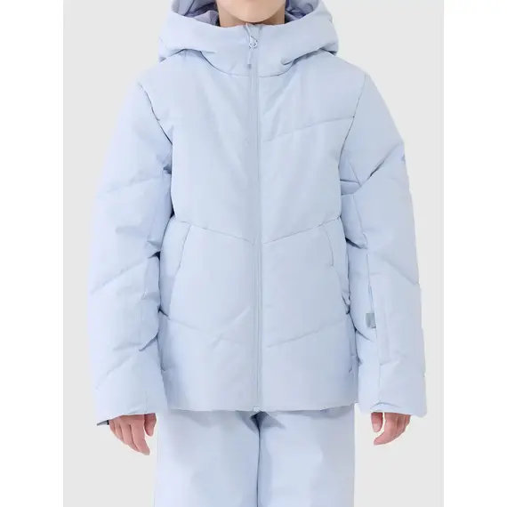 4F pikowana kurtka narciarska dla dziewczynek 4FJWAW25TTJAF0819 błękitna, Kolor: fioletowy, Rozmiar: 134