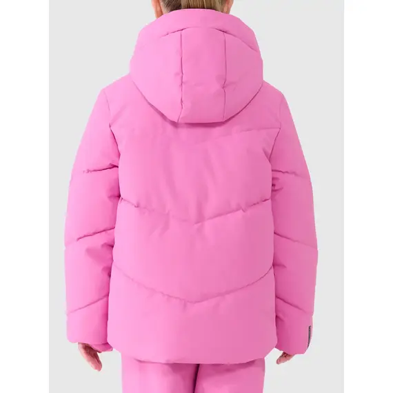 4F pikowana kurtka narciarska dla dziewczynek 4FJWAW25TTJAF0819 różowa, Kolor: różowy, Rozmiar: 128, 3 zdjęcie