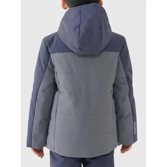 4F ocieplana kurtka narciarska dla chłopców z pikowanym torsem 4FJWAW25TTJAM0829 szara, Kolor: szary, Rozmiar: 140, 3 zdjęcie