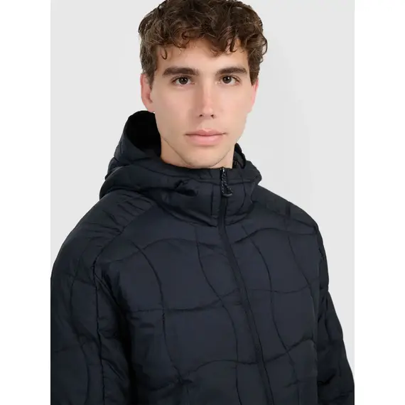 4F pikowana kurtka męska z kapturem na ocieplinie primaloft 4FWAW25TDJAM0780, Kolor: czarny, Rozmiar: M, 7 zdjęcie