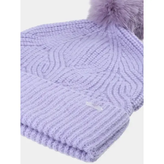 4F czapka damska zimowa z pomponem 4FWAW25ACAPF620 fioletowy, Kolor: fioletowy, Rozmiar: M, 2 zdjęcie